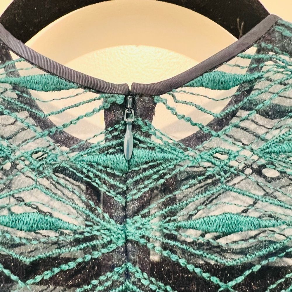 Jonathan Simkhai Women's Lace Embroidered Sleeveless Midi Dress Teal/Navy Sz. 0 - Picture 10 of 14
